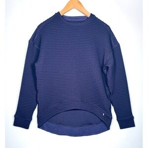 NOBULL Sweatshirt Womens XS Purple Textured Quilted Waffle Long Sleeve Pullover